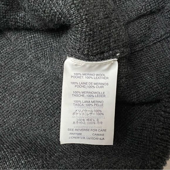 J. Crew Merino Wool Leather Pocket Tee Sz XS - Picture 8 of 10